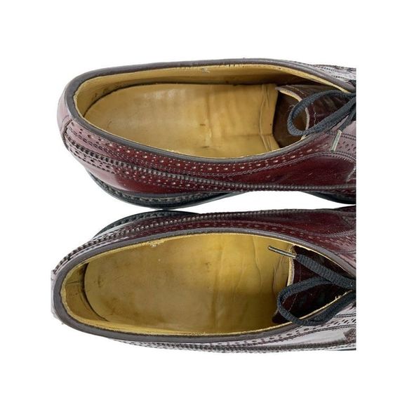 Mens Dexter Wingtip Oxford Lace Up Vintage Shoes USA Size 10.5 D Burgundy 5211 main image 8